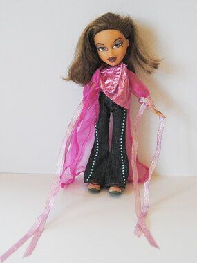 Bratz Dolls Yasmin 10" Doll Brown Eyes MGA 2001 Pants Cape Shoes